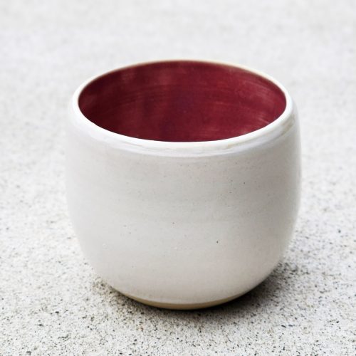 Tasse blanche rose - 12 onces