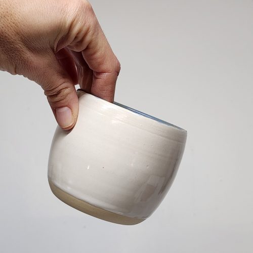 Tasse blanche & bleu capri - 10 onces