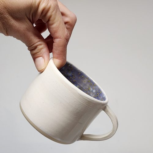 Tasse blanche & lavande étoile - 8 onces