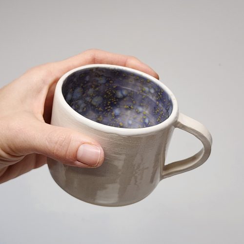 Alternative view of Tasse blanche & lavande étoile - 8 onces